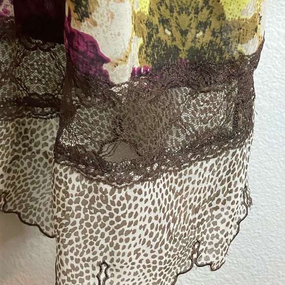 GIMMICKS BY BKE Kimono Top size Large lace trim Beach Vacation Party Cruise L - Picture 6 of 6